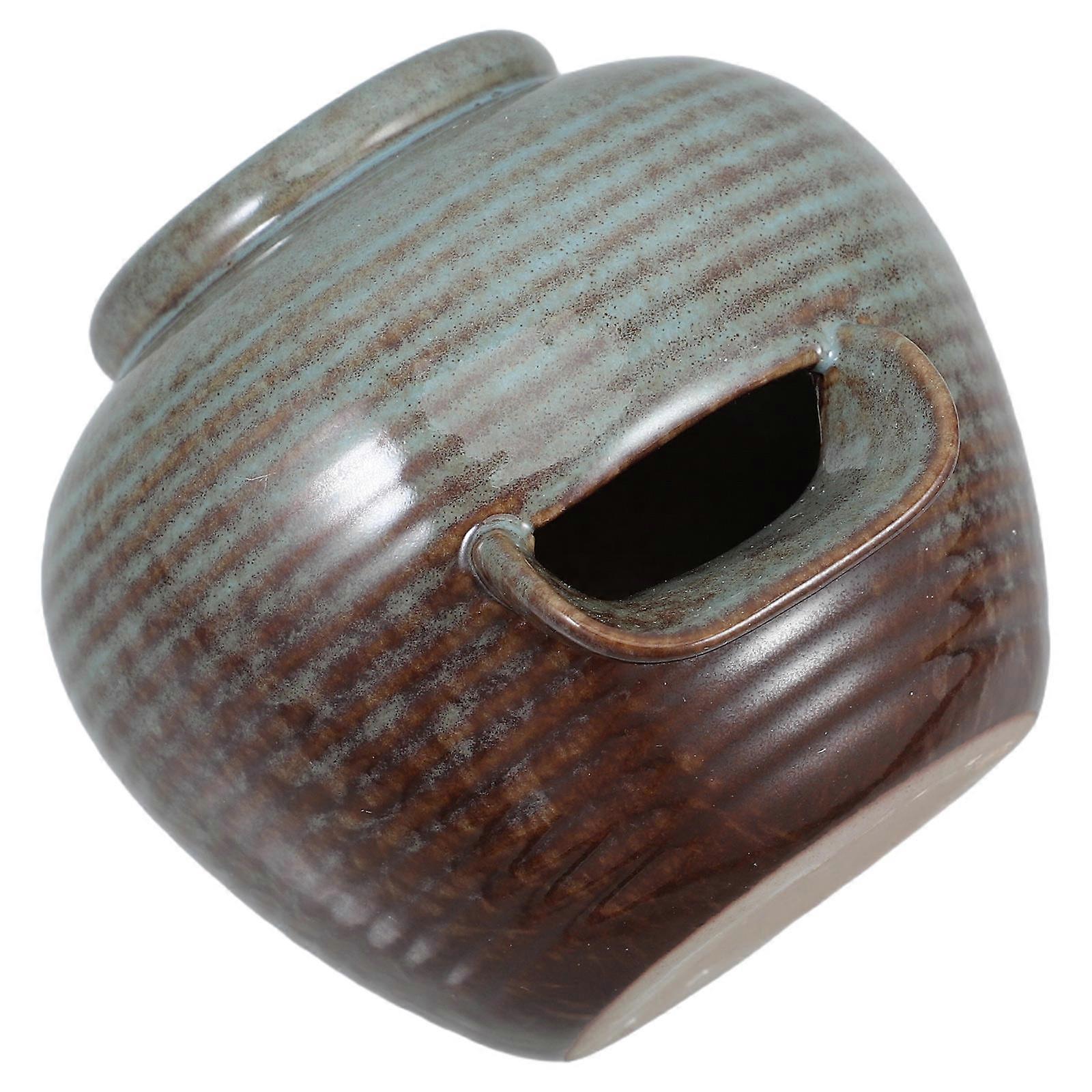 Ceramic Jar Waterfall Fountain for Home Decor Shaped Spout and Open Top Design