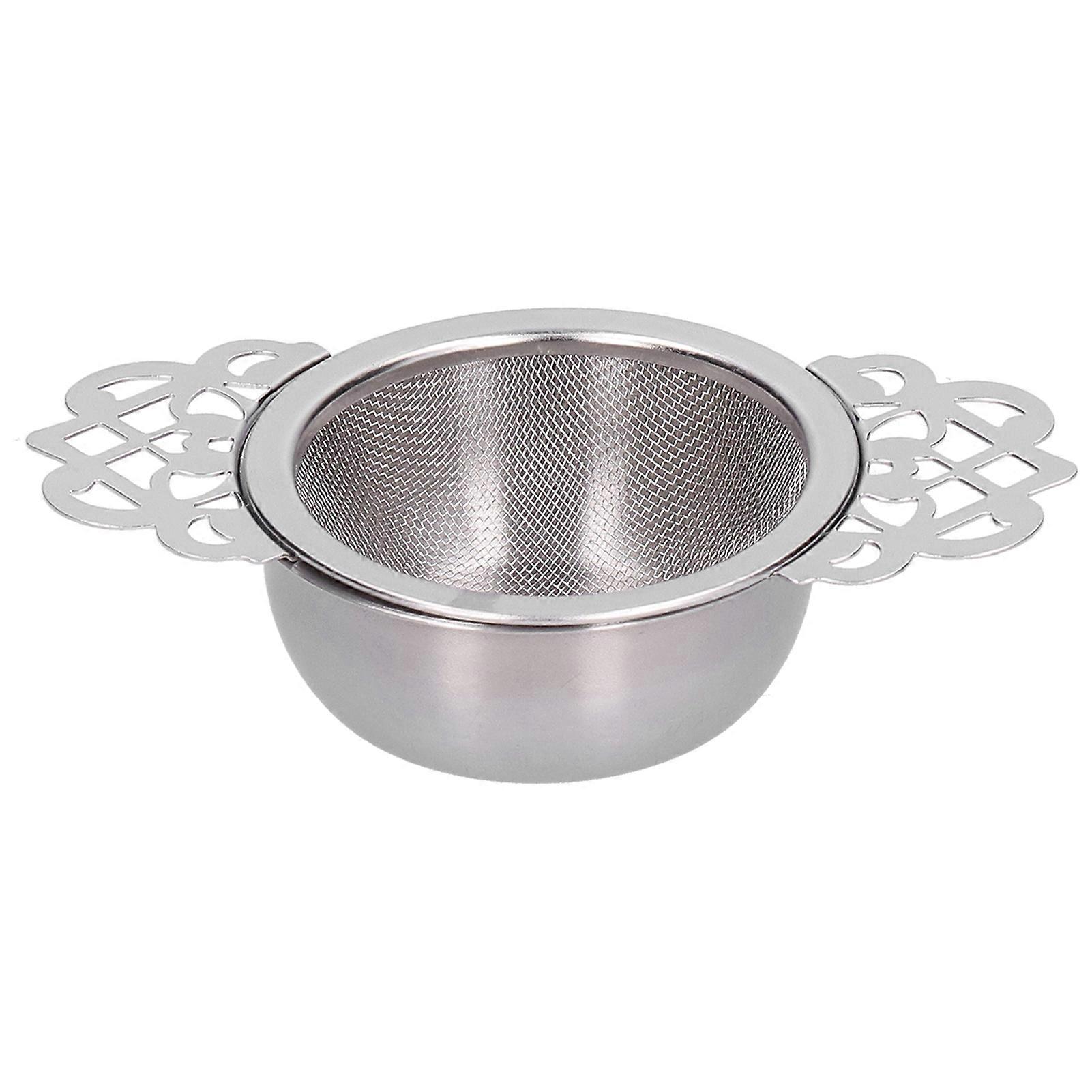 Stainless Steel Tea Strainer Loose Leaf Tea Infuser Filter Double Ear Kitchen Gadget