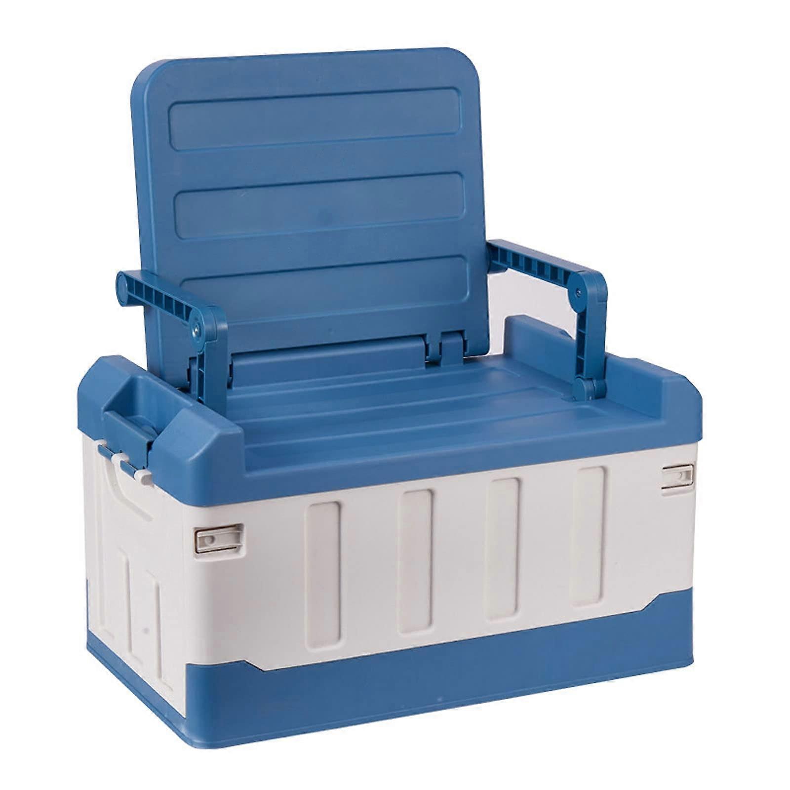 Car Storage Box, Multifunctional 60L Camping Storage Box, Portable Travel Organiser, Suitable for Indoors, Cars and Trucks (Blue)