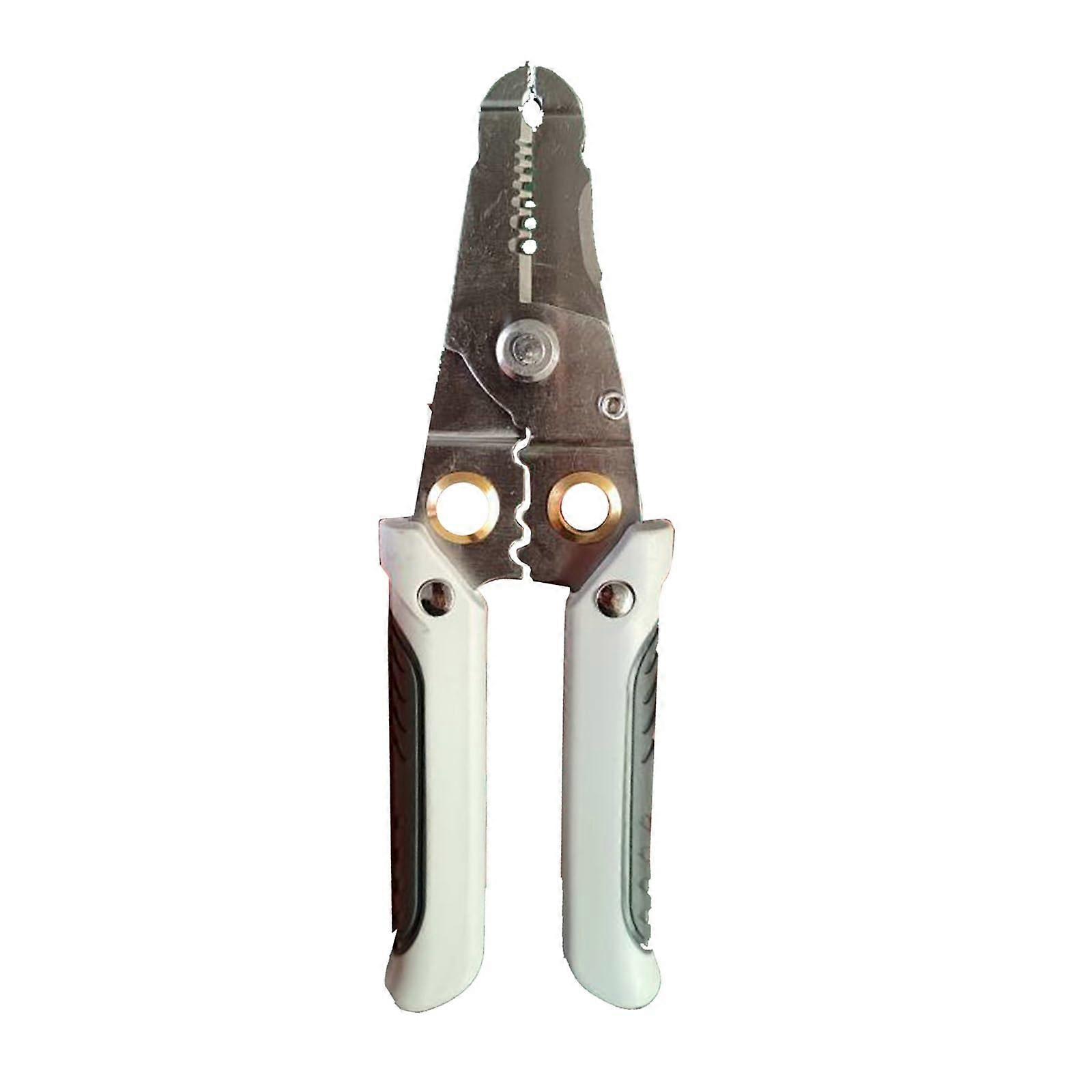 Multi-Function Wire Stripper Electrician Pliers, Wire Crimping Pliers, Wire Cutter, Natural Gray