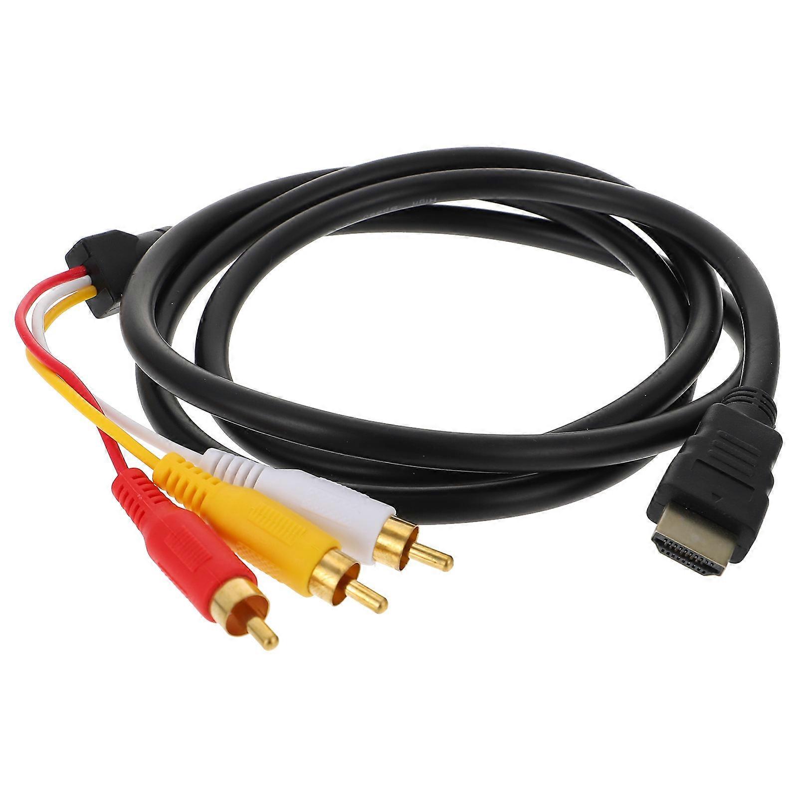 Gold-Plated Connector Video Adapter Cable For Multimedia Use Black 1Pcs