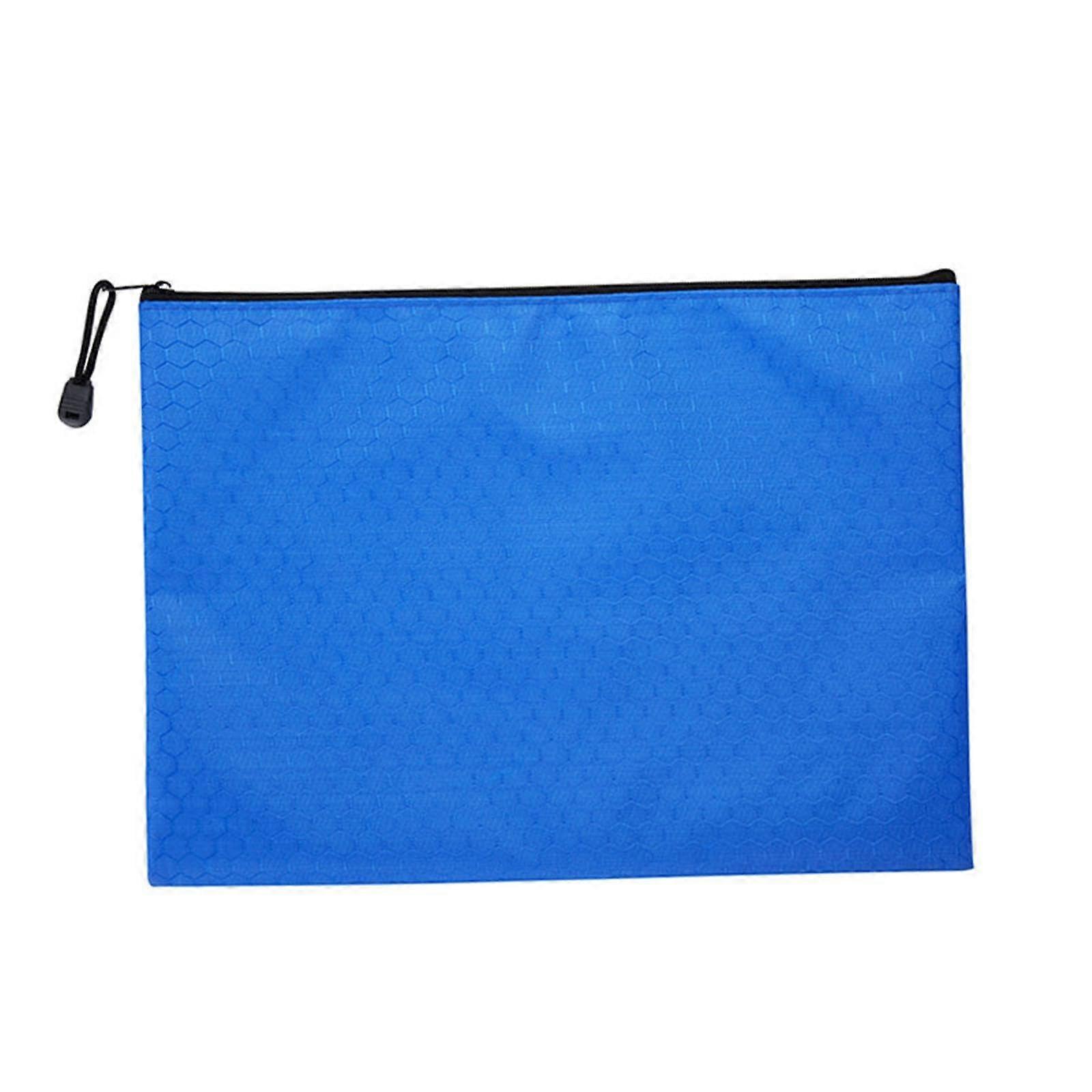 A4 Zipper Briefcase Folder Organizer Bag Waterproof Document Storage Bag for Office and Home Deep Blue