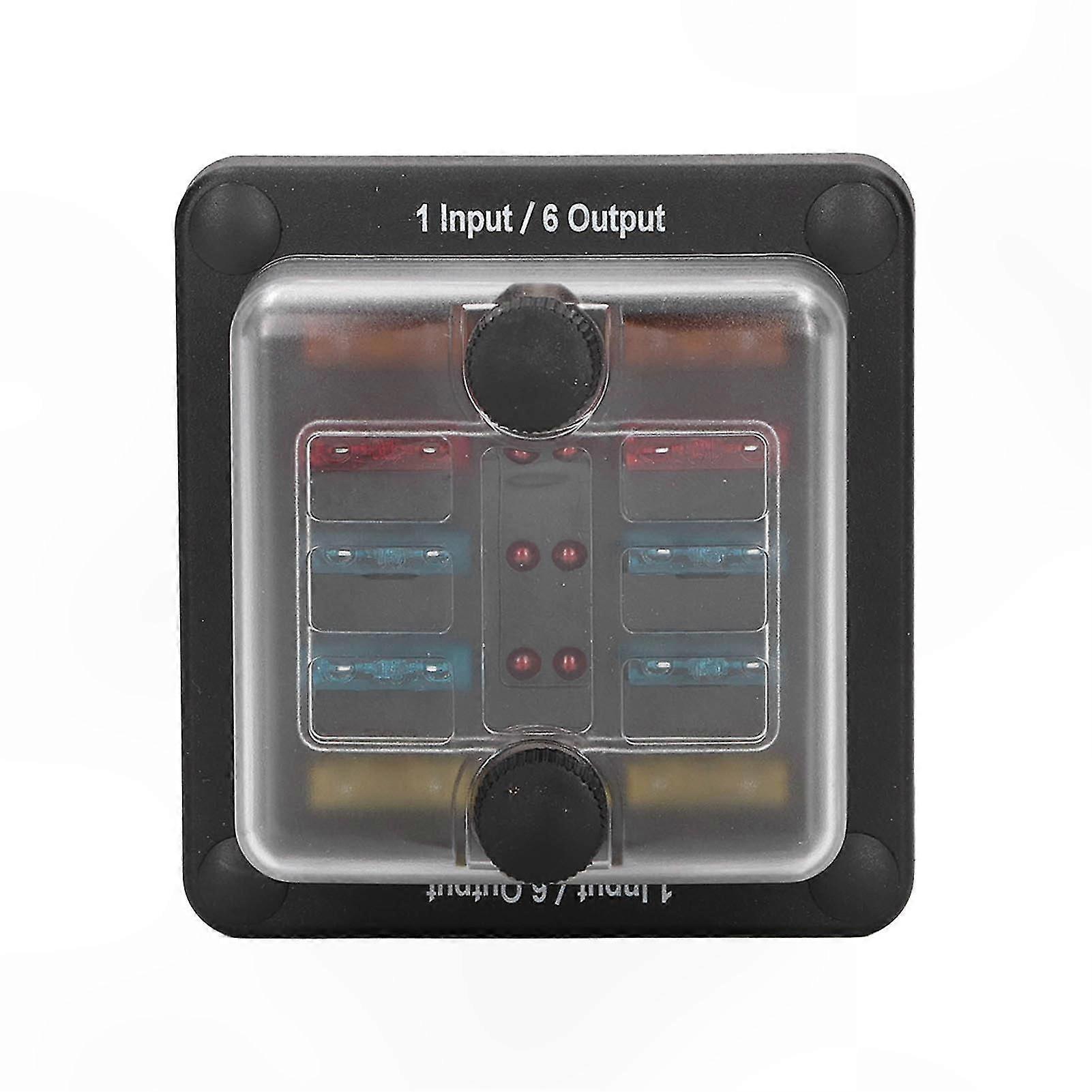6-Way Waterproof Fuse Block with LED Indicator for Automotive and Marine Applications