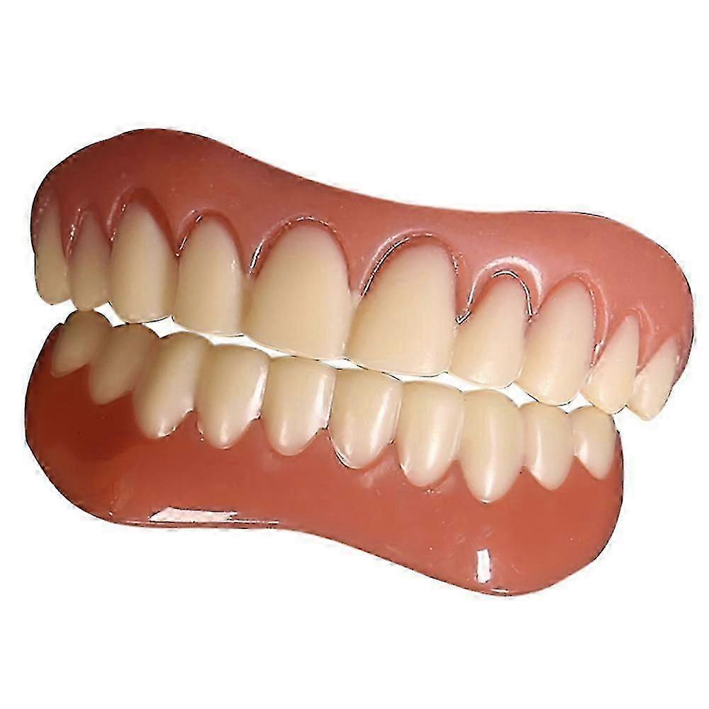 1Set Veneers Snap On Falsche Zähne Obere und untere Zahnverblendung Prothesenabdeckung