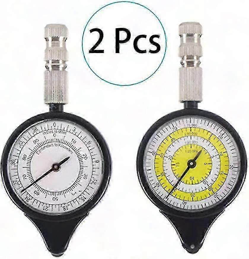 2 Pcs Map Rangefinder Odometer Multifunction Compass Curvimeter Device, Opisometer, Curvimeter, Distance Calculator Map Measurer Compass Hiking Campin