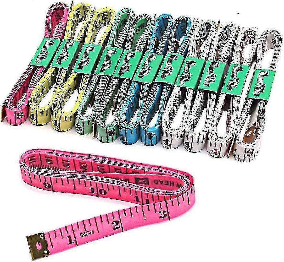 12 Pcs 150 cm 60 Inches Soft Tape Measure Double Scale Flexible Ruler Szkydv