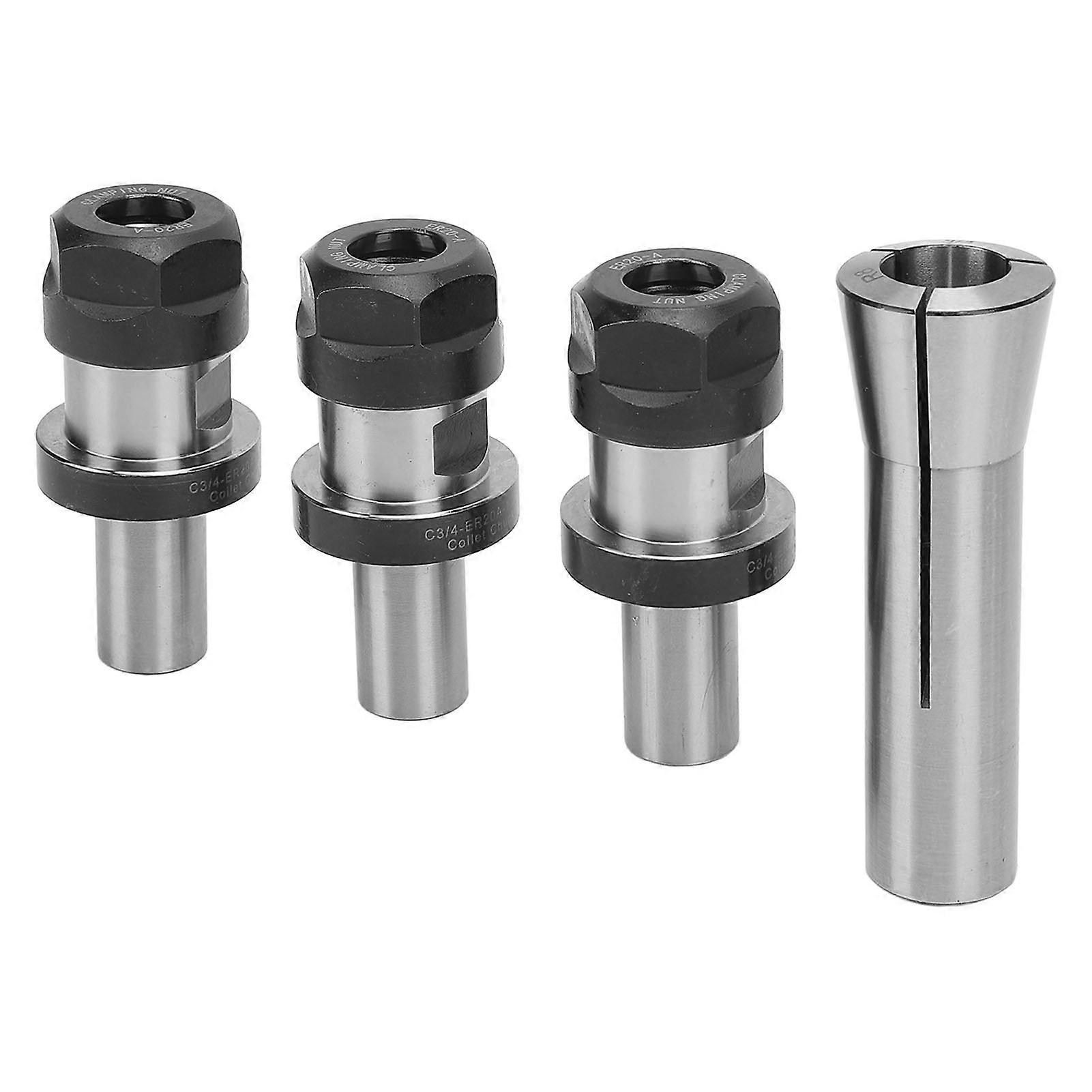Collet Holder Chuck Set R8 3/4 Spring Collet and 3PCS Collet Chuck Extension Rod for Carving Machine 