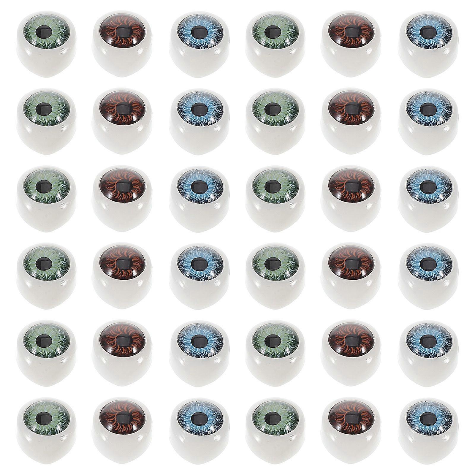 2 Pack of 120PCS DIY Doll Eyes Material Plastic Oval Glass Eyes DIY Plush Toy Accessories Scrapbooking Crafts Projects for Home Classroom (4 Color Ass