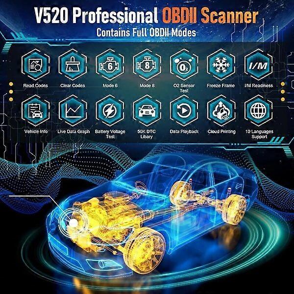 Scanner OBD2 automobile, plus de 50 000 DTC, adapté aux modèles de véhicules multirégionaux