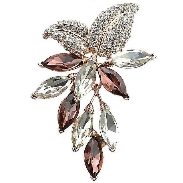 Flowers Drill Crystal Brooch