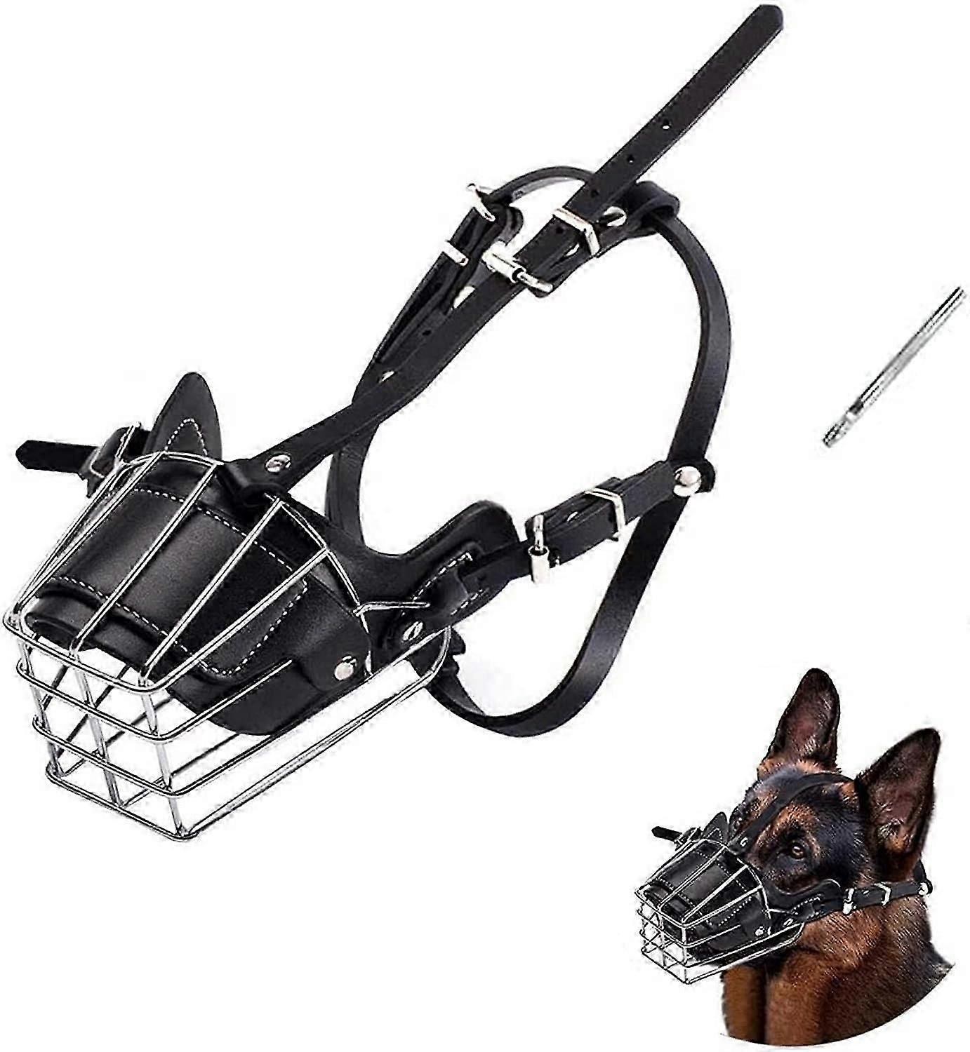 Dog Muzzle, Adjustable Leather Suitable for Medium-Sized Dogs GXR