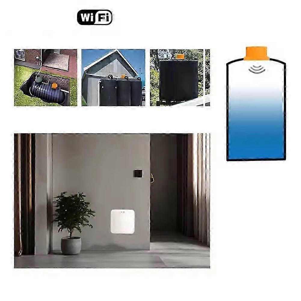 Tuya WIFI Water Level Detector Ultrasound Water Usage Meter EU Plug