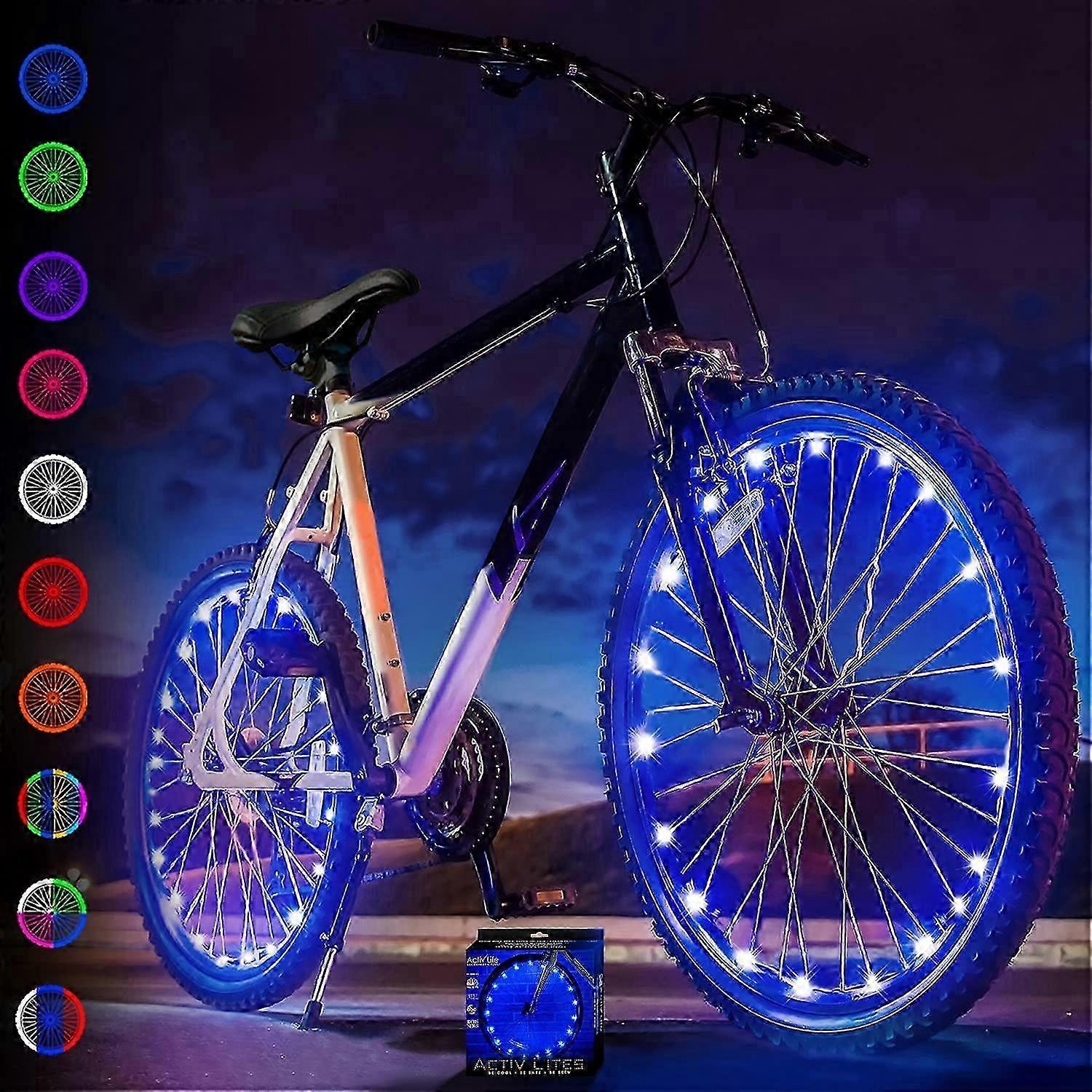 2 Pack Tires LED Bike Wheel Lights with Get 100% Brighter and Visible from All Angles for Ultimate SafetyBlue