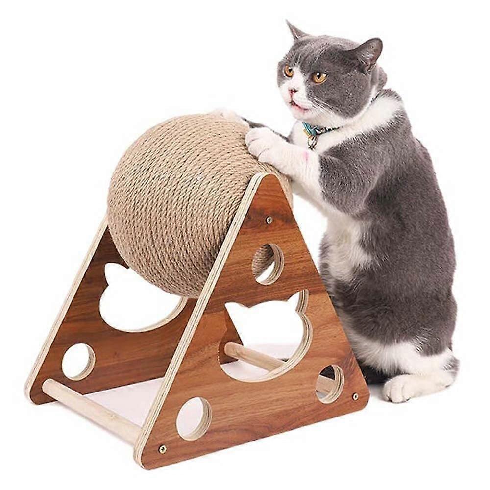 Cat Exercise Wheel Sturdy For Indoor Cats And Kitten, Natural Sisal Ball Scratchers, Durable, Furniture Protection
