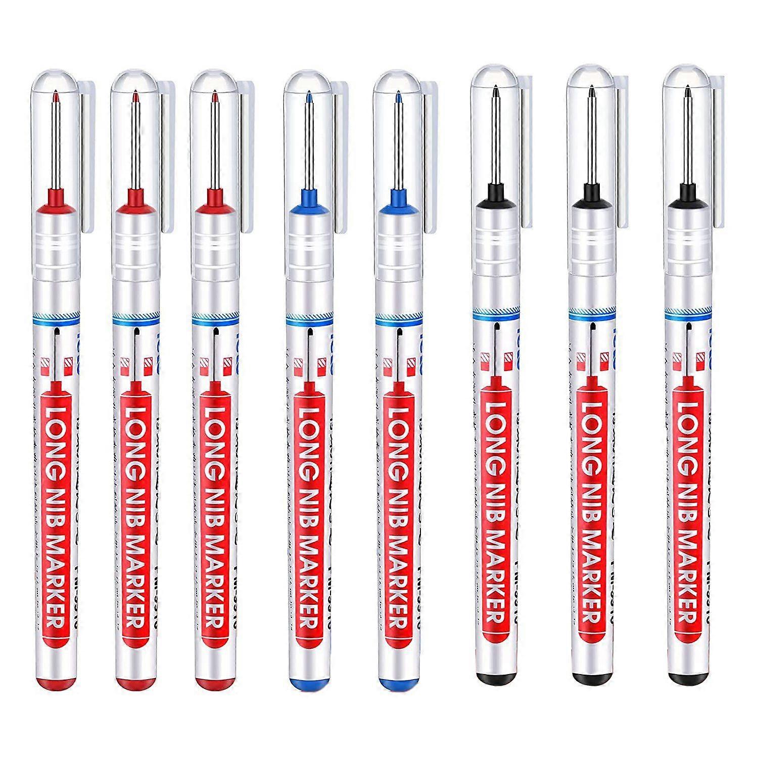 8 Multi- Deep Hole Marker Long Nosed Marker Deep Drill Hole Long Nib Scriber Carpentry Colorful Mar