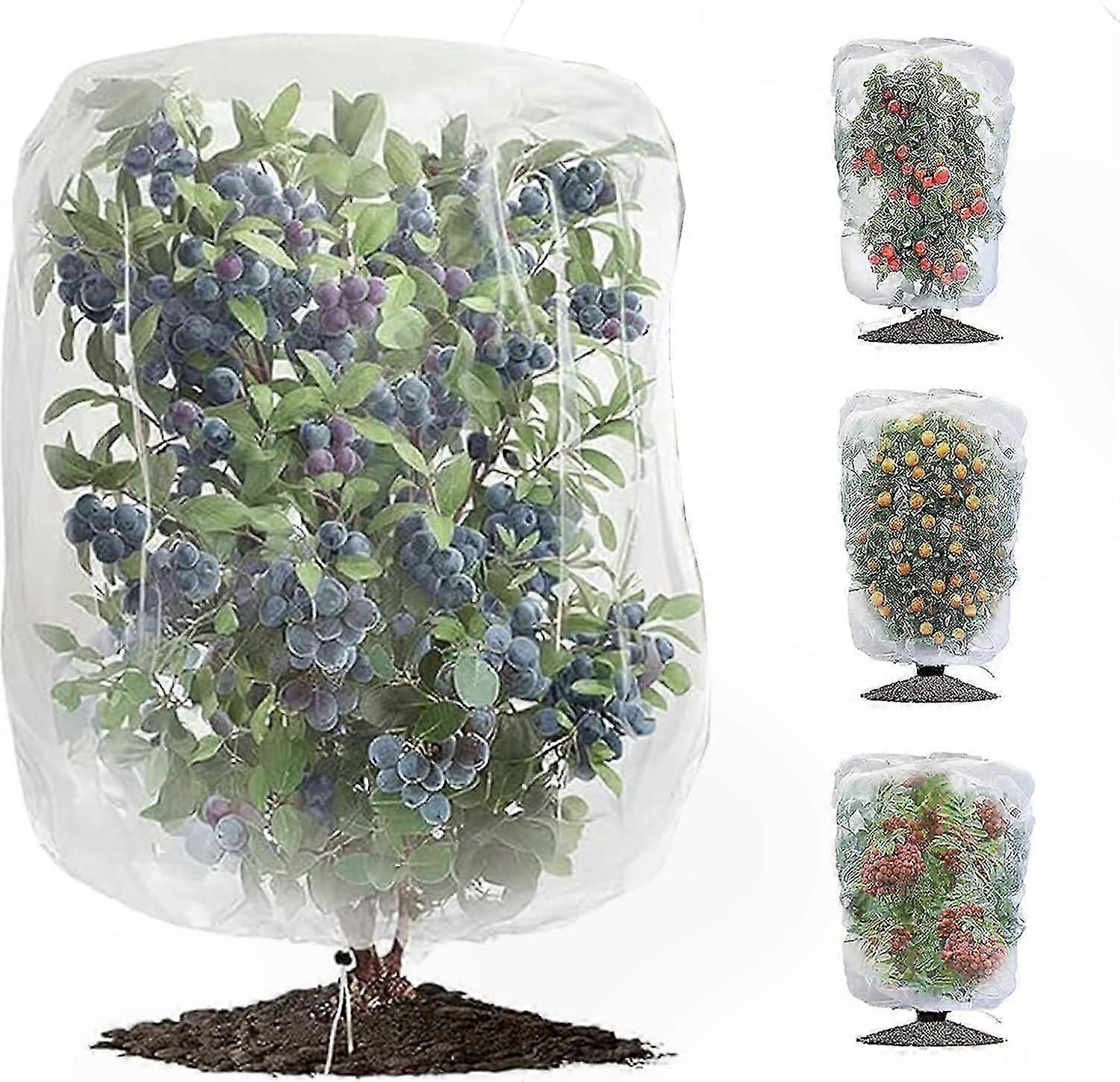 4-Pack Garden Netting with Drawstring for Fruit Trees, Berries, Vegetables, and Flowers Protection Mesh Cover