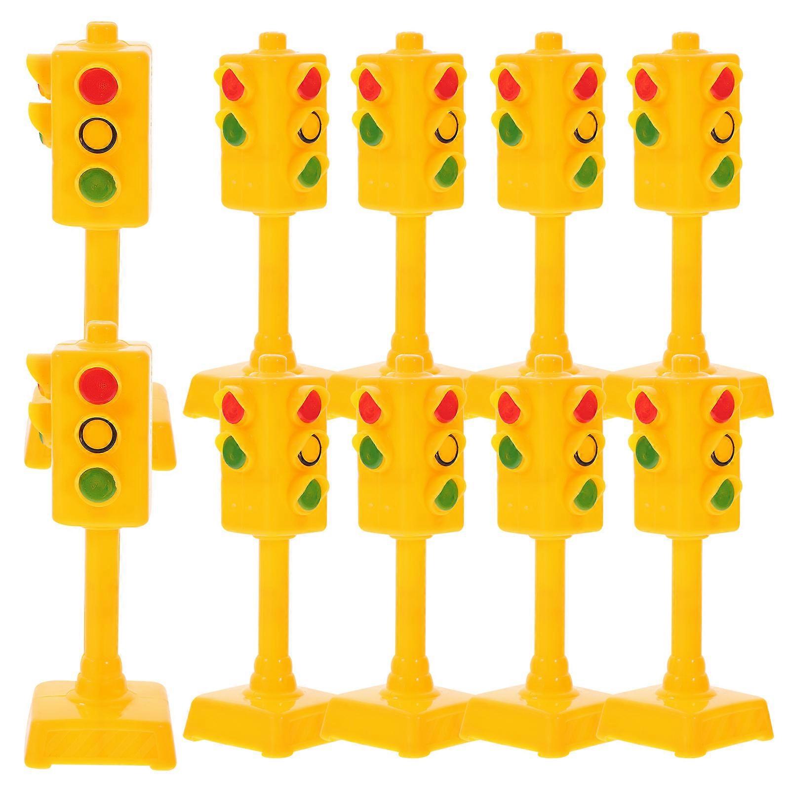 Mini Traffic Signal Light Traffic Light Model for Decoration 10Pcs ABS Plastic Toys