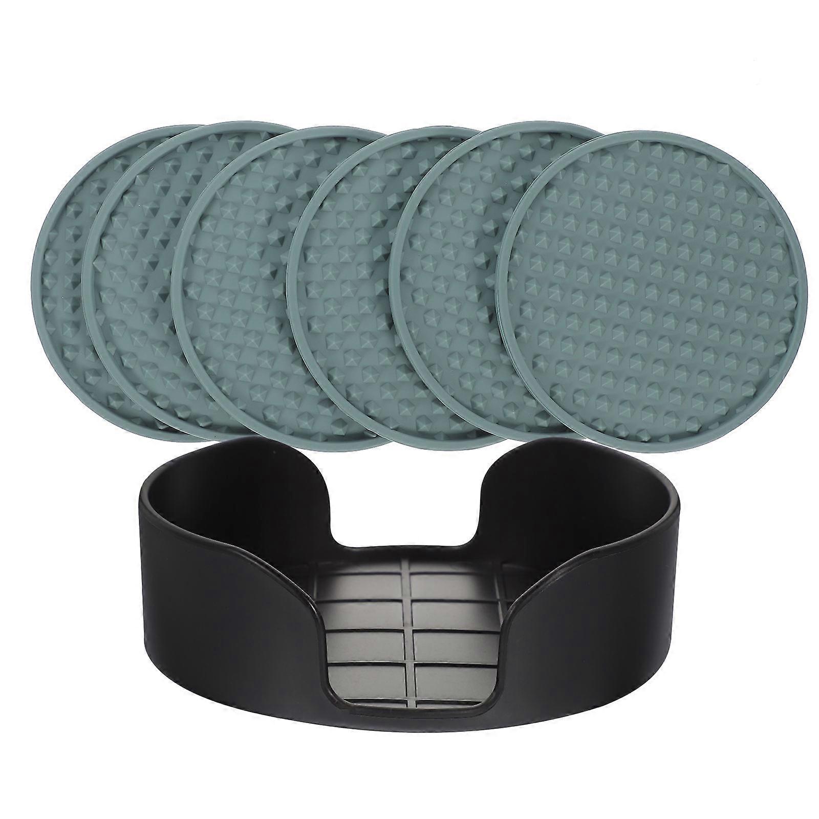 Heat-Resistant Silicone Drink Coaster Round Cup Pad for Kitchen 1Set