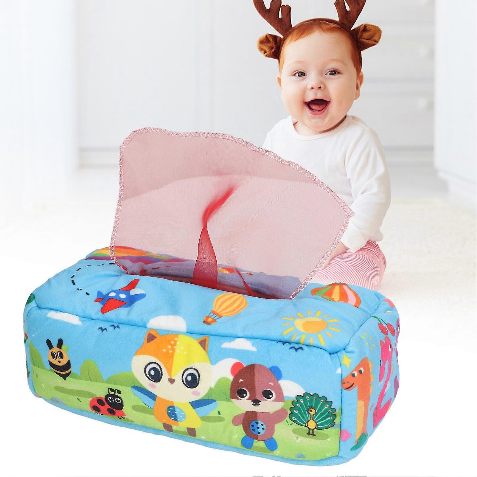 Soft Plush Tissue Paper Toy for Baby, 22x13x9cm Finger Exercise