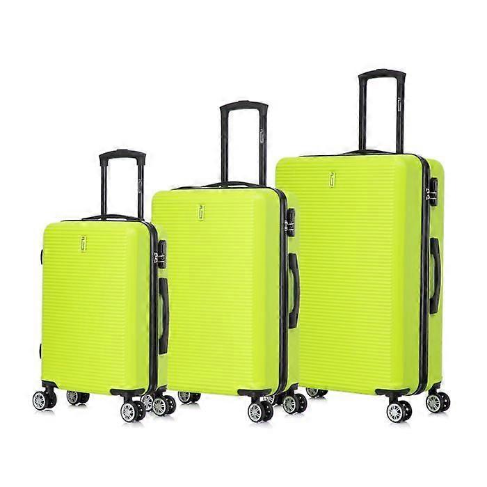Ensemble de 3 bagages | Valise week-end CELIMS | Cabine + Moyenne + Grande | Ultra-résistante | Roulettes 360° | Cadenas | Vert pomme