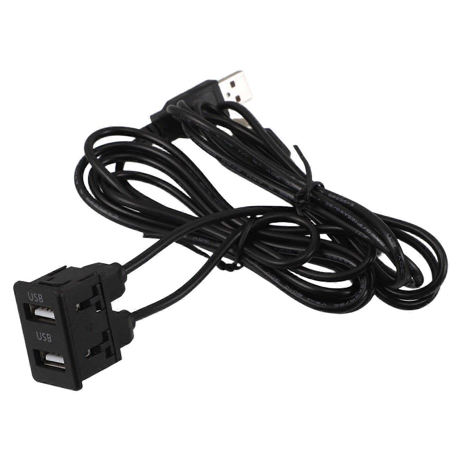 Car Charger Port Extension: Dual USB Charger Extender - High Efficiency Charging Port Extension Cable With Outlet - Universal For Multiple Devices
