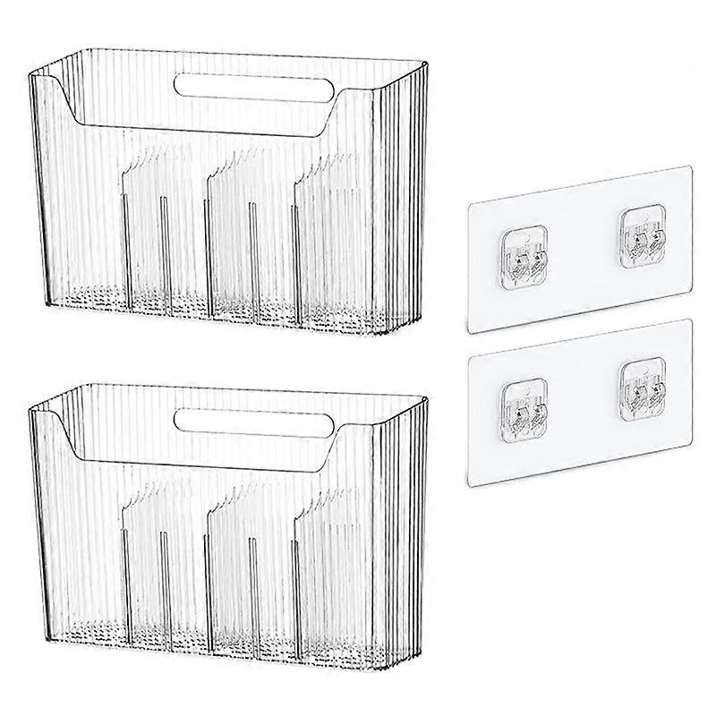 Transparent Wall Organizer Under Sink Kitchen Storage, 2 Storage Bins