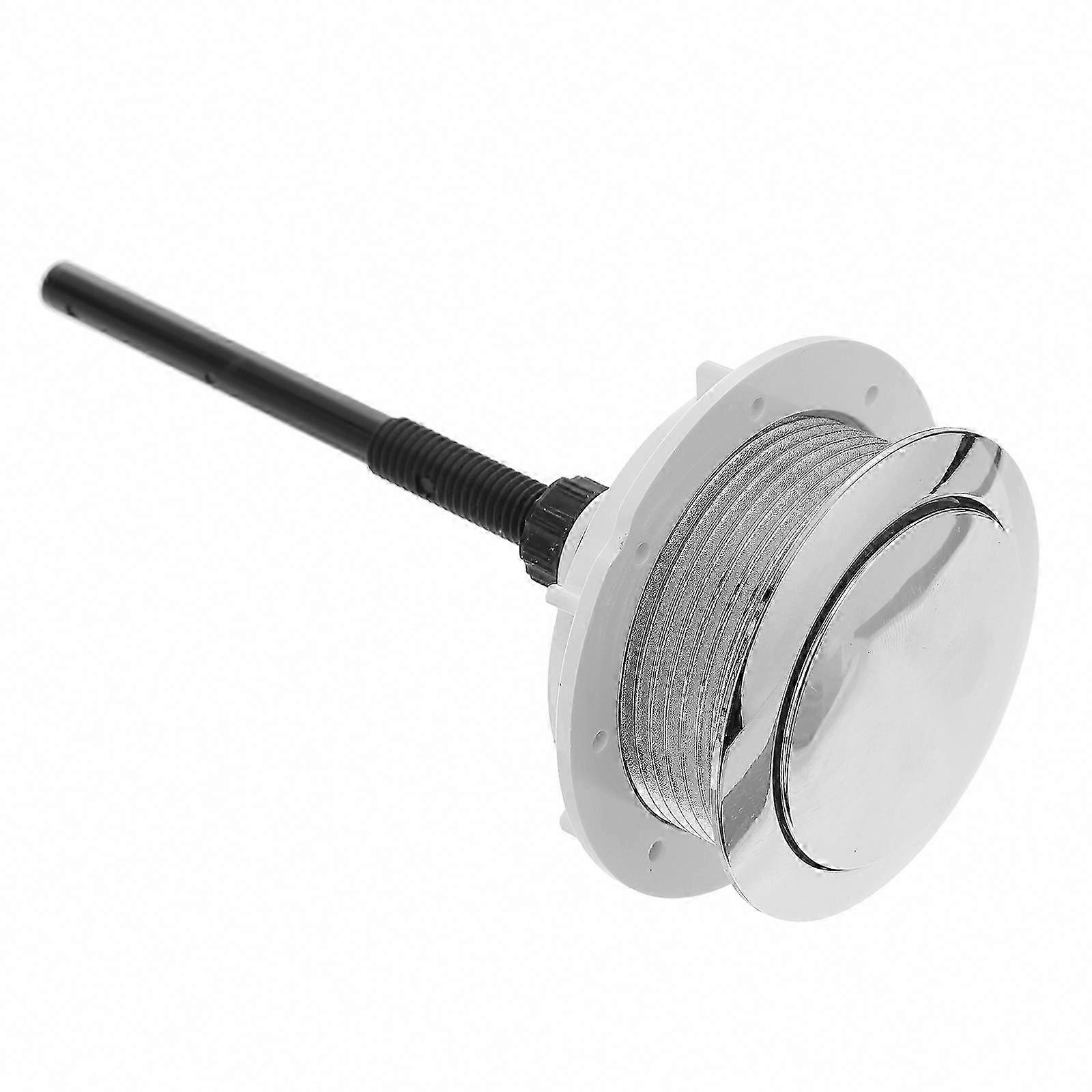 1pc Dual Flush Round Toilet Tank Cover with Push Button for Water Conservation