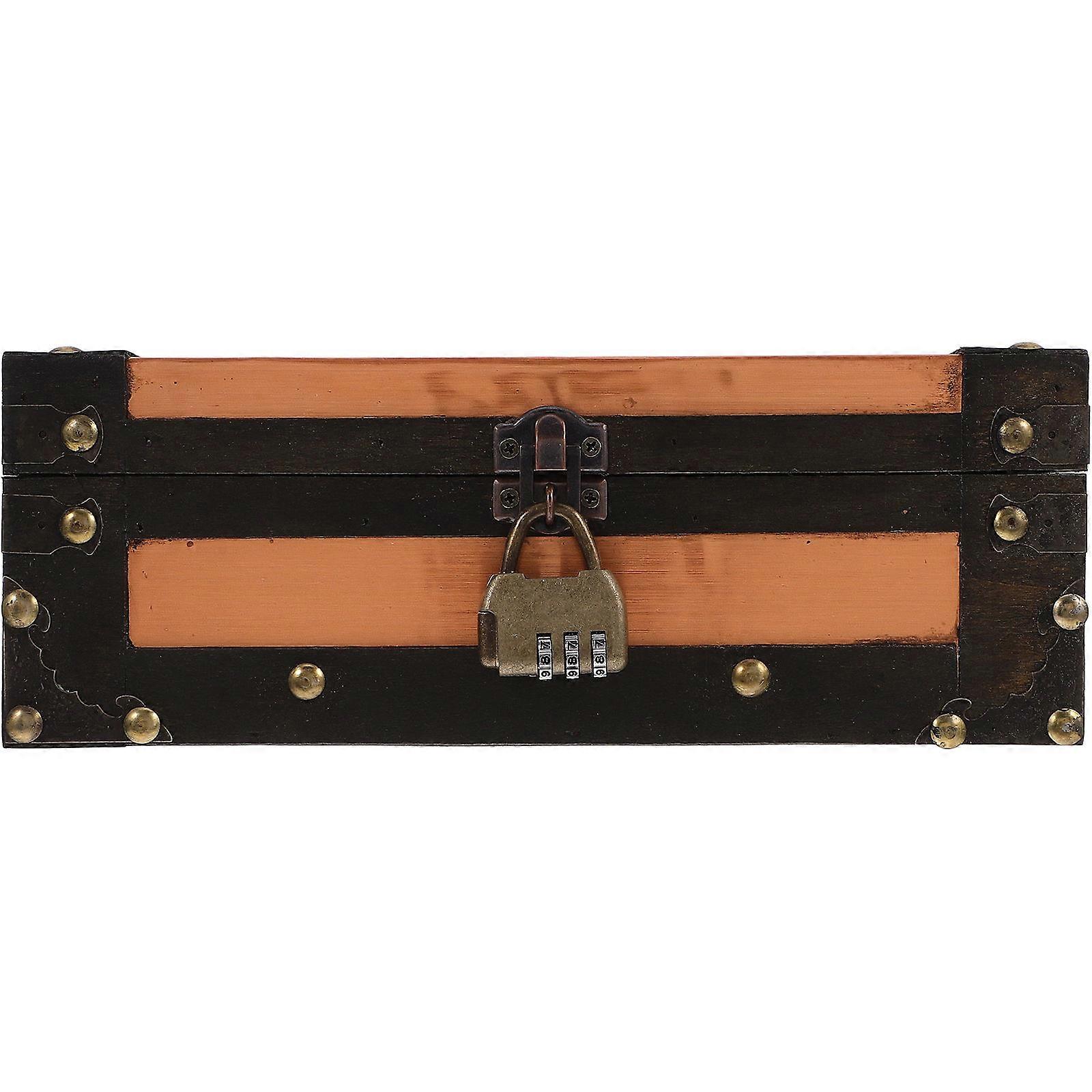 Decorative Retro Treasure Chest Storage Box For Home Decor Cards 26X17X9.5CM 1Set