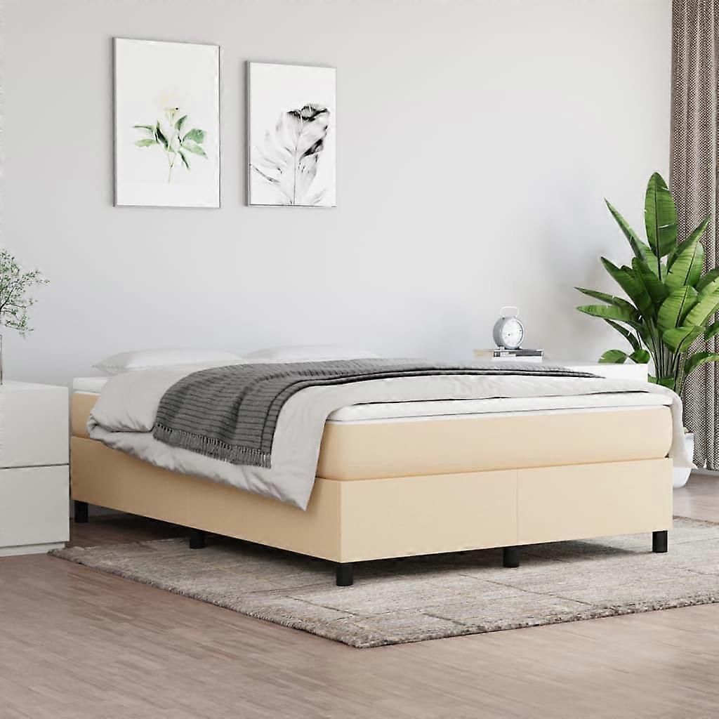 Boxspringbettgestell Creme 140x200 cm Stoff