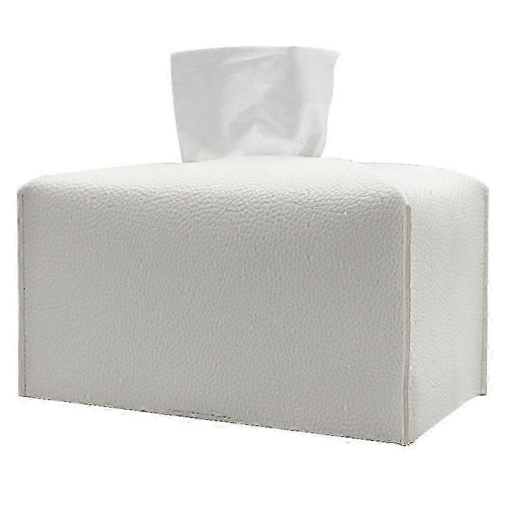 2025 White Tissue Box Set, Pu Leather, Rectangular Storage Holder For Bathroom, Bathroom Accessories, Bathroom Vanity