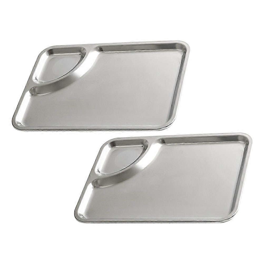 Multi-Function Chips Plate Stainless Dumpling Dish for Home Use 2Pcs