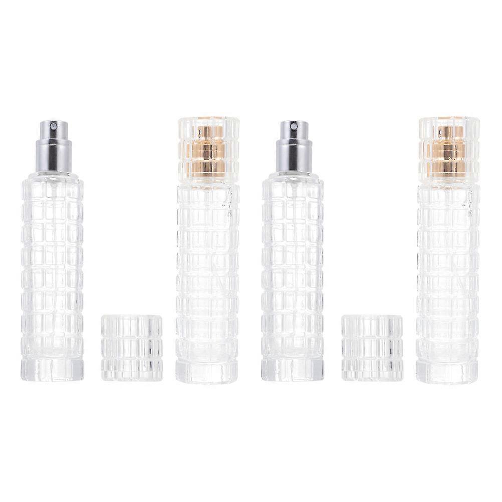 Transparent Perfume Spray Bottle Glass Sub Bottle for Storage 4Pcs