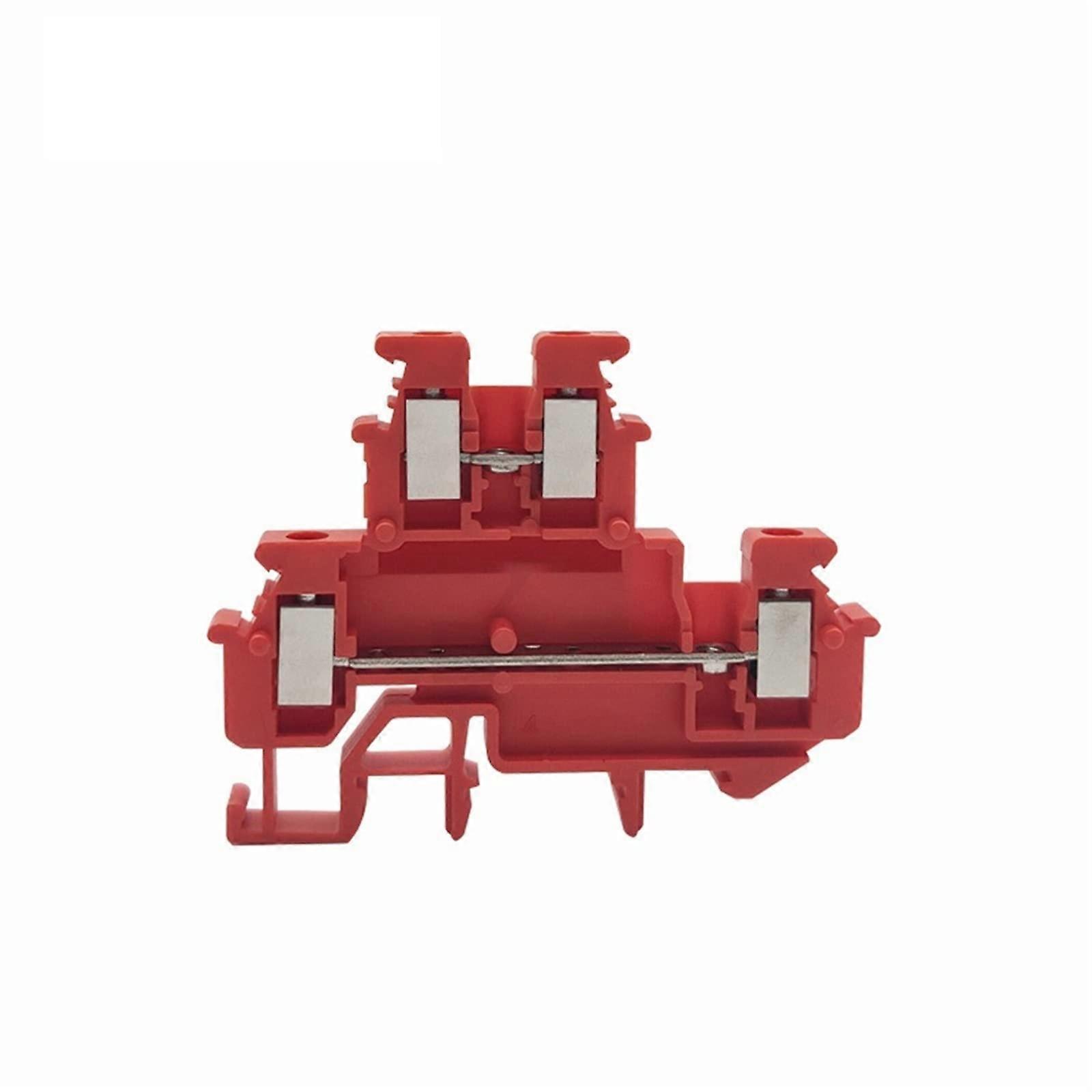 MBKKB2.5 Universal Screw DoubleLevel FeedThrough Wire Connector Terminal Block DIN Rail Red