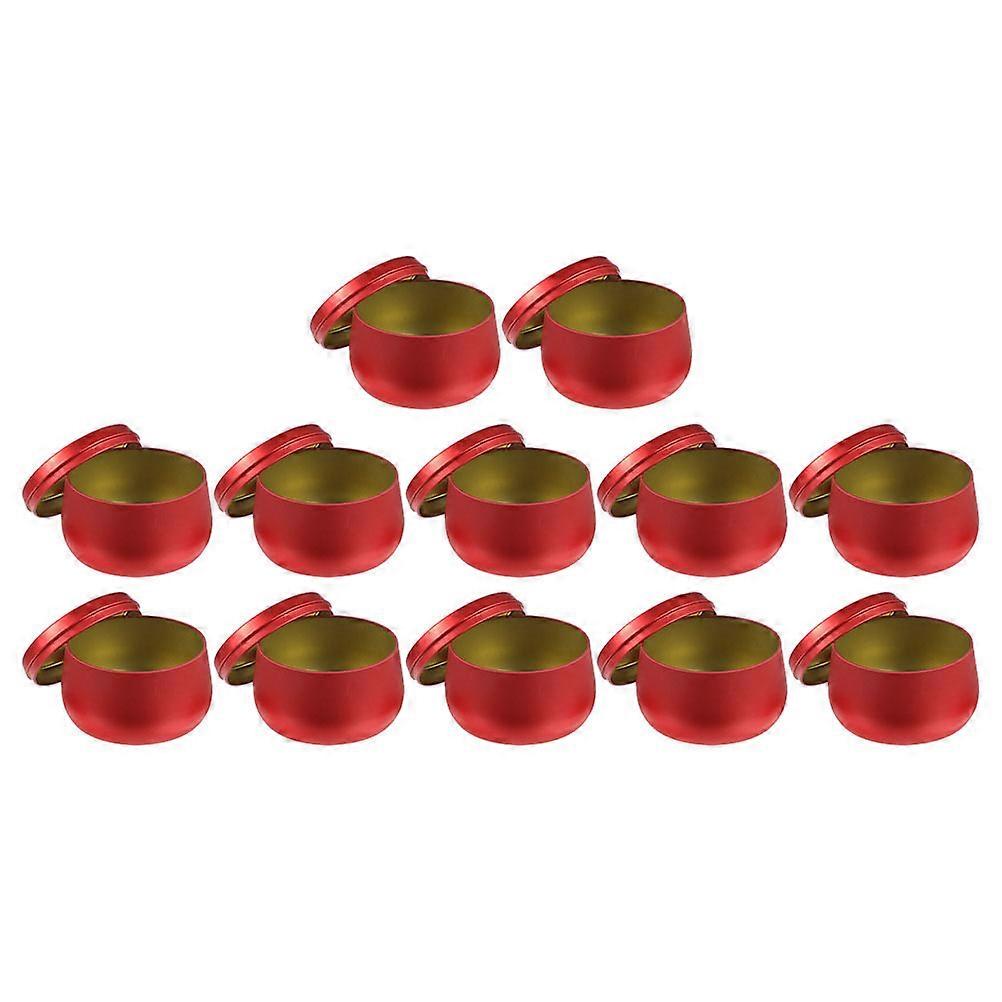 Storage Use Tinplate Cans Round Sealed Cans 72Pcs Red Containers
