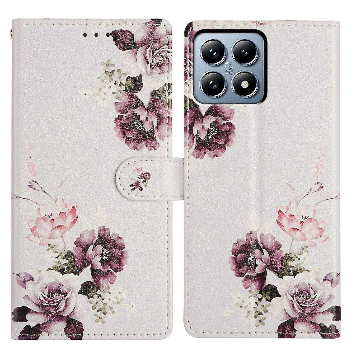 For Xiaomi 15T Case Pattern Printing Wallet Stand Flip Leather Phone Cover with Strap