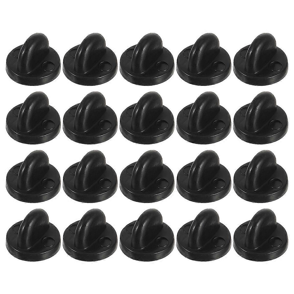 Black Caps PVC Pin Backs Brooch Clasps for Replacement 600Pcs