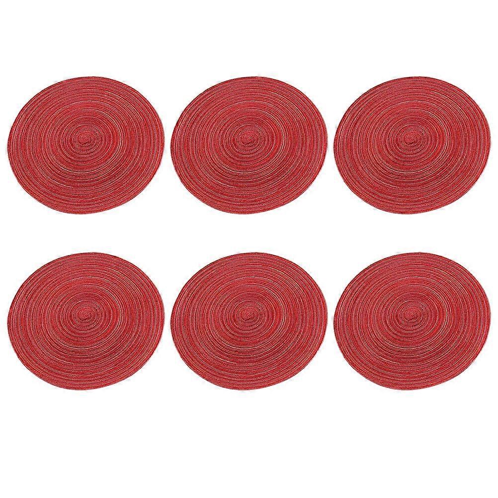 Table Mats Round Placemats for Placing Cup 18Pcs Non-Slip Red Color