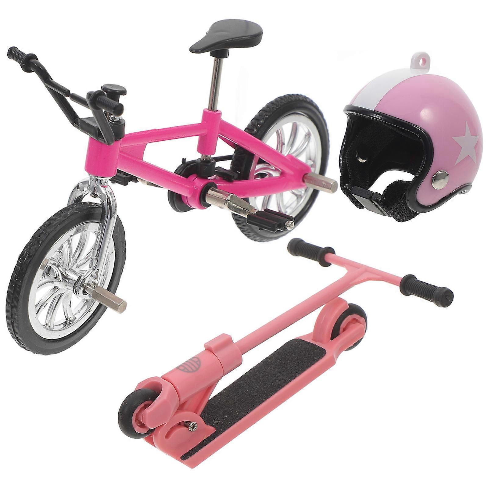 Realistic Design Mini Scooter And Bicycle Models Suitable For Office Desktop Decoration 2 Sets