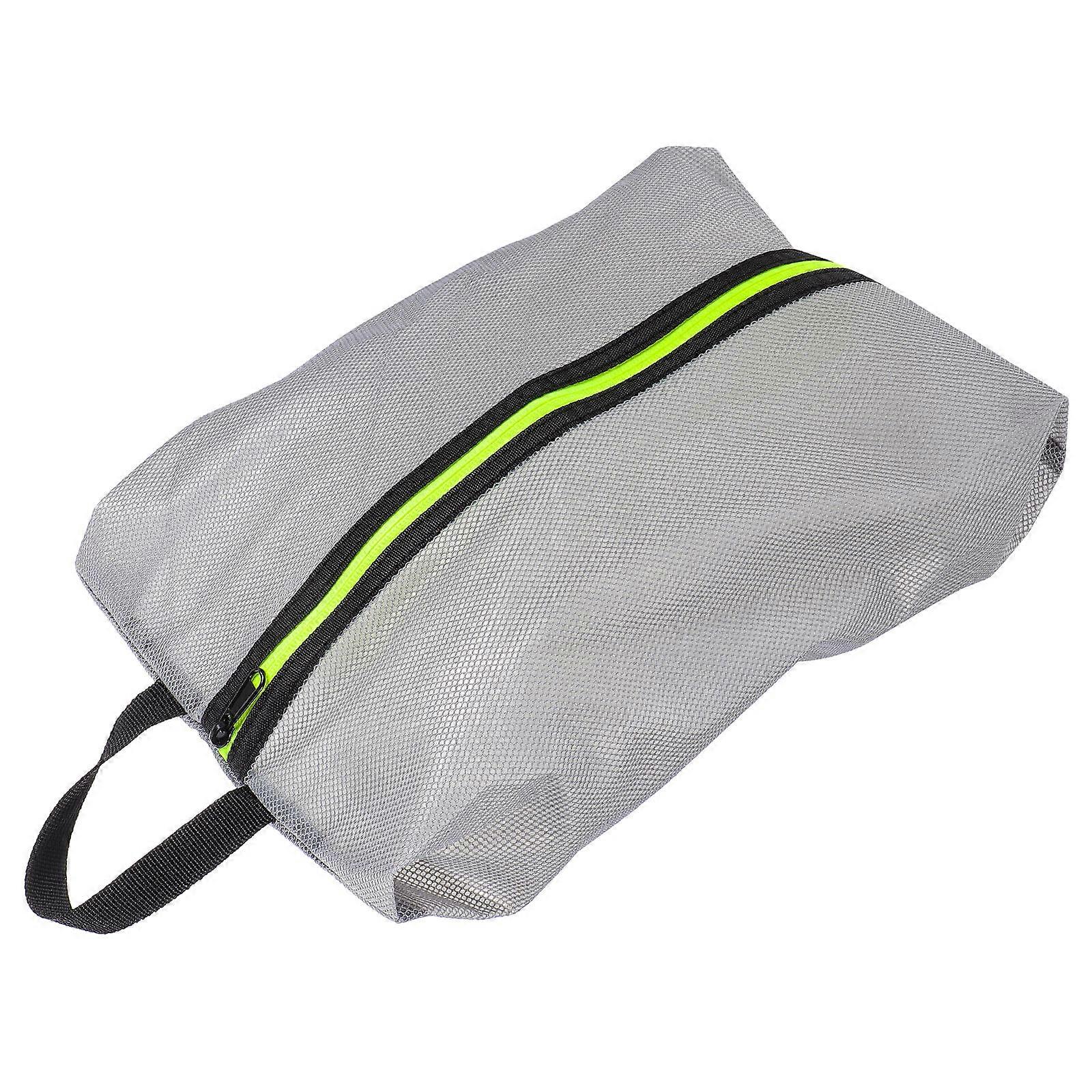 Shoe Container Rectangular Shape Travel Fitness Home Use Grey Nylon for Protecting Shoes 1Set