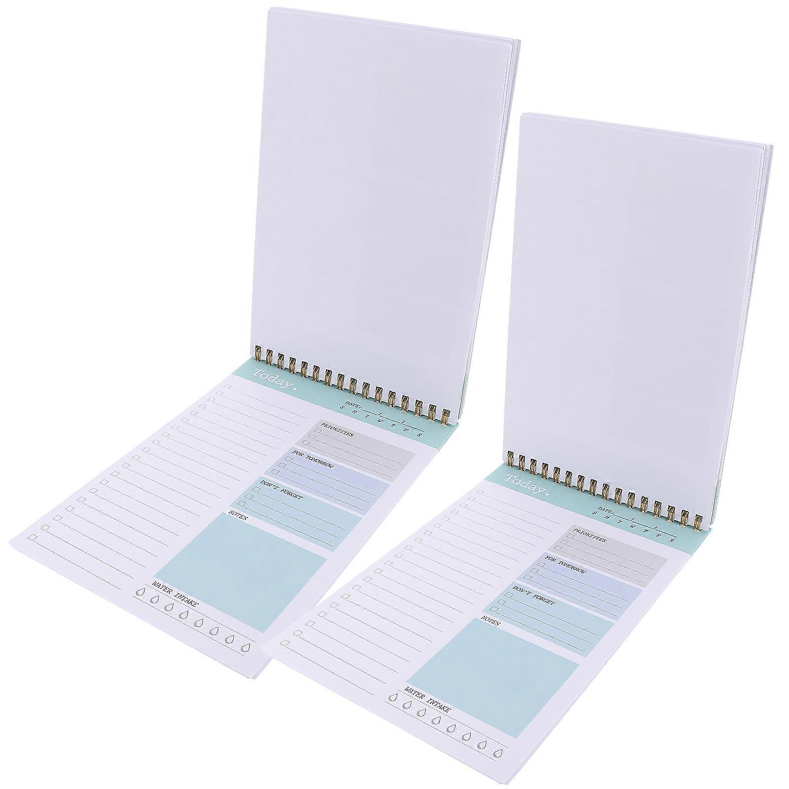 Planning Notepad Daily Use Schedule Recording Rectangular Simple Design 2Pcs