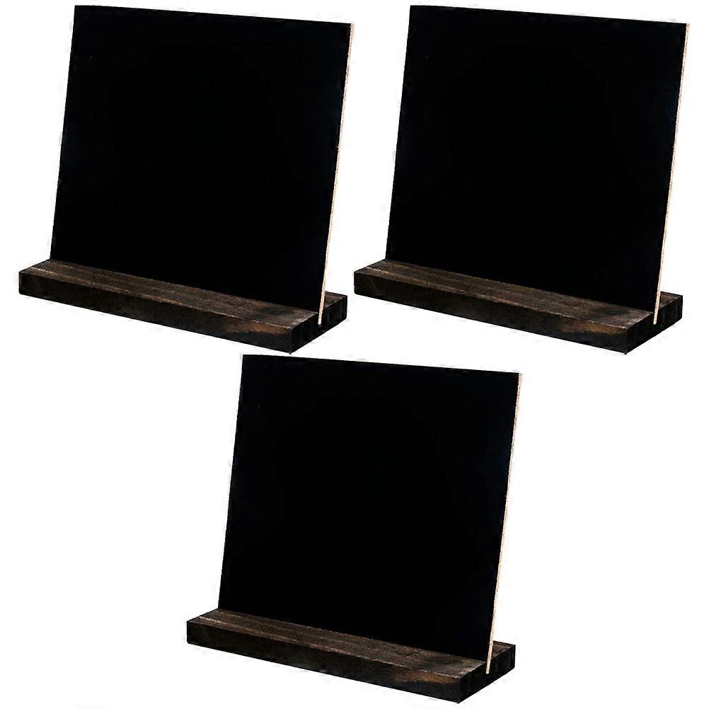 Black Chalkboard Labels 15 Pcs Simple Style For Display Decoration Message Board Rectangular Size Wooden Material