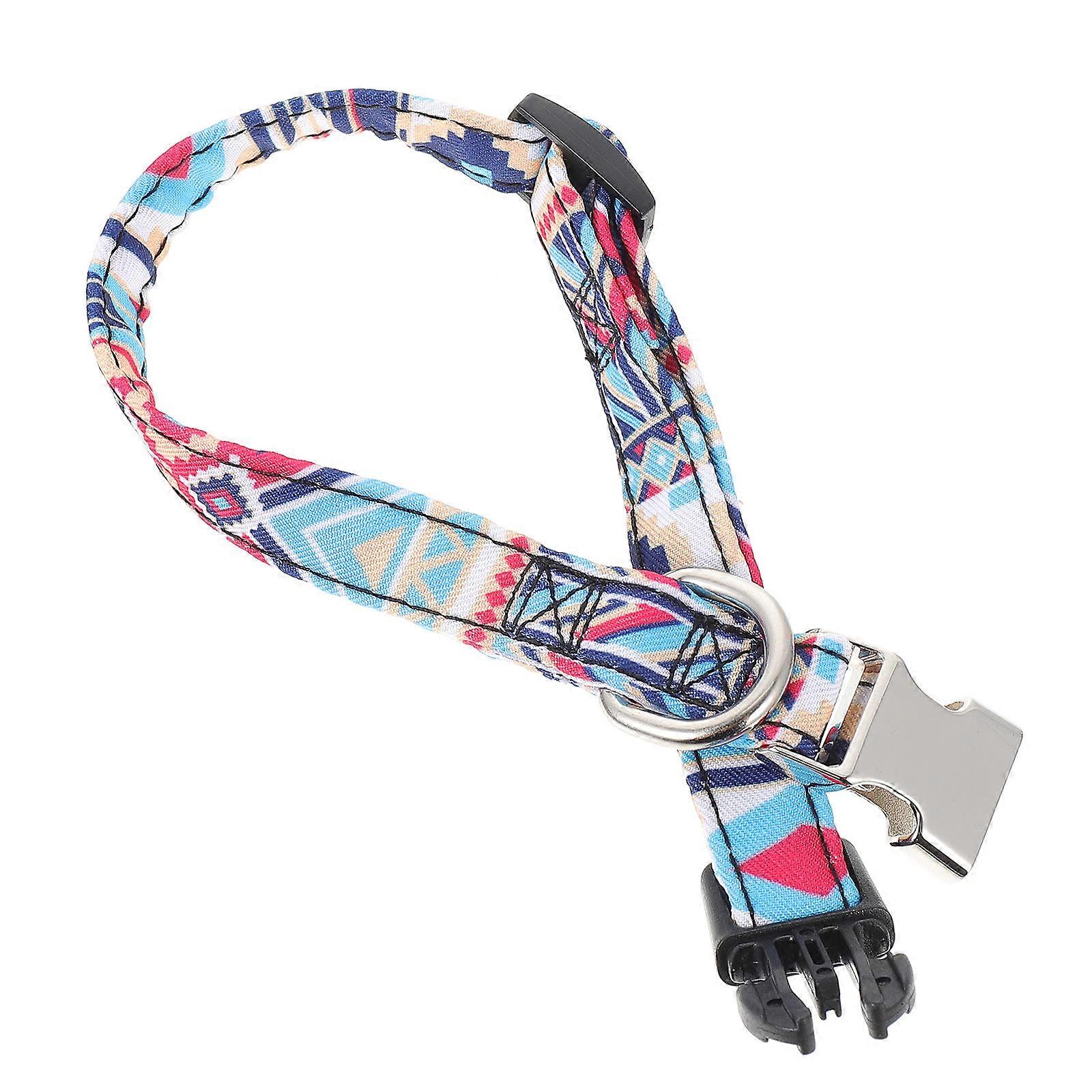 Printed Ethnic Style Pet Collar with Adjustable Buckle 2Pcs Set