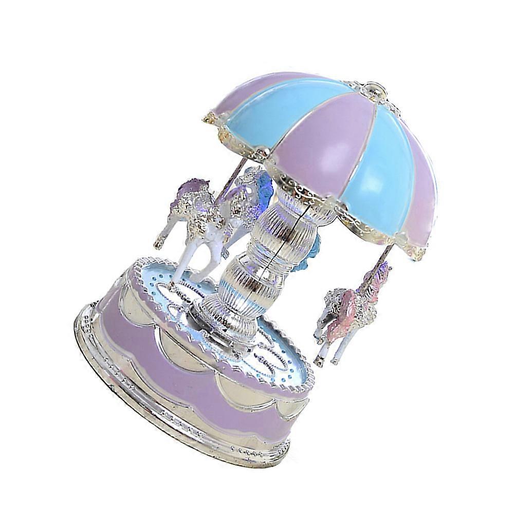 Music Box Lavender Carousel Music Box for Rotate Function 2Pcs Light