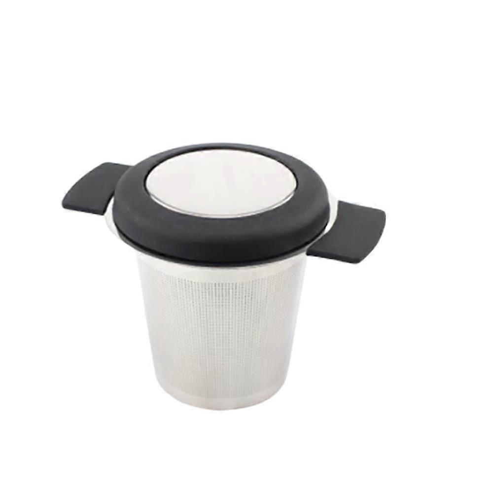 Chic Tea Leaker for Brewing 2Pcs Stainless Steel Tea Filter Black
