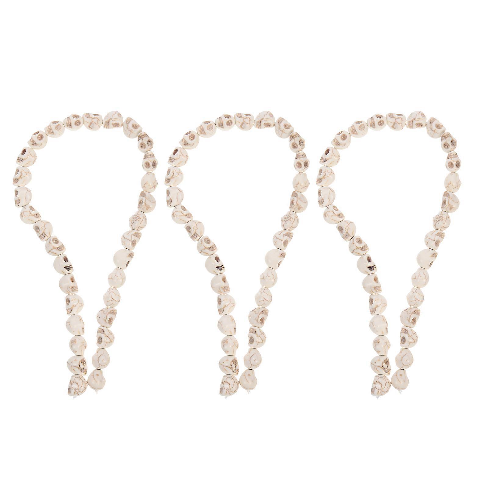 96Pcs Skull Shape Synthetic Loose Beads For Handcraft Enthusiasts In Beige Perfect For DIY Jewelry Making And Accessory Creation