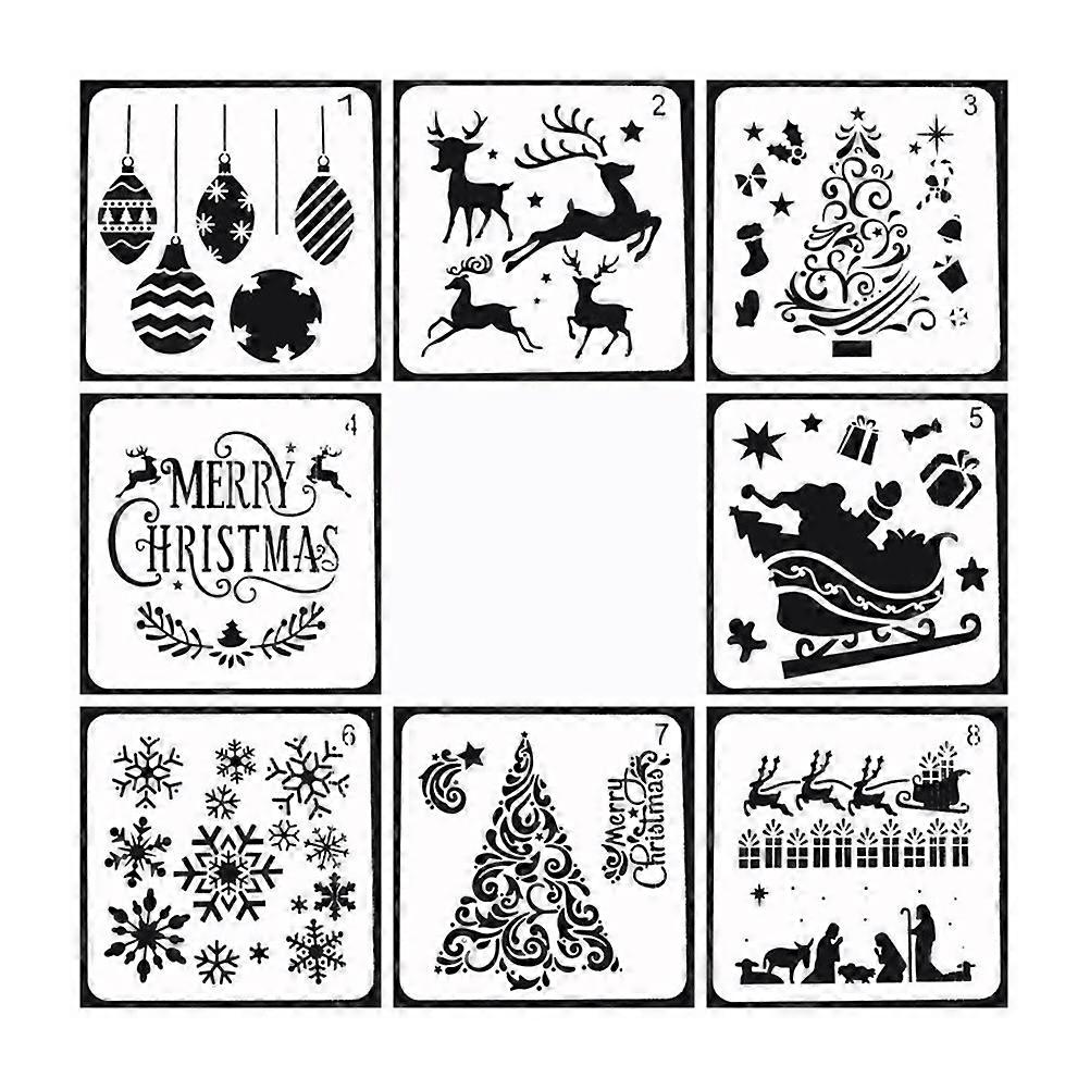 Kids Drawing Templates Christmas Stencils for 16Pcs DIY Projects