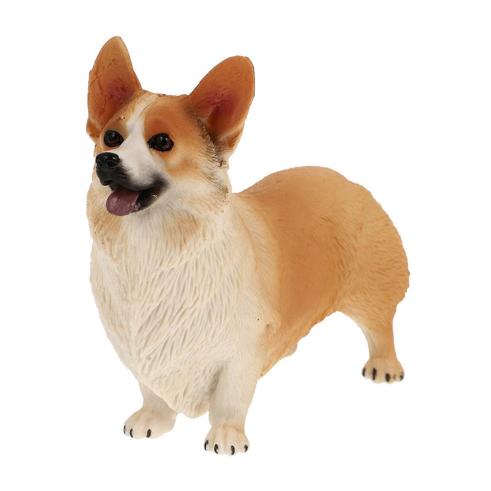 Dog Model Simulation Corgi Figurine for Decoration 4Pcs Animal Models
