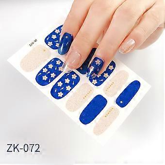 Nail Stickers Floral Daisy Waterproof, French Style, with Nail File