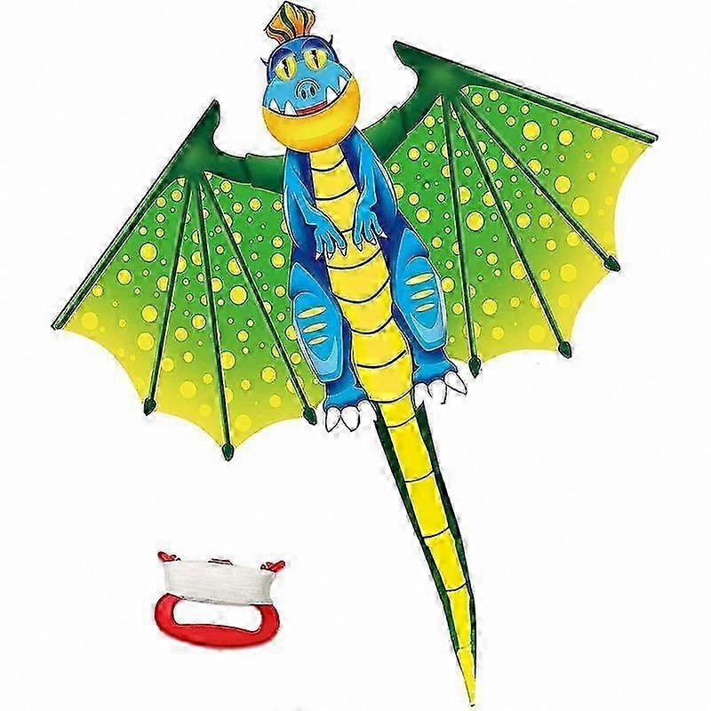 Dinosaur Kite for Kids and Adults - Easy to Fly Outdoor Beach Toy with Carry Bag, Handle & String - Simple Assembly Required