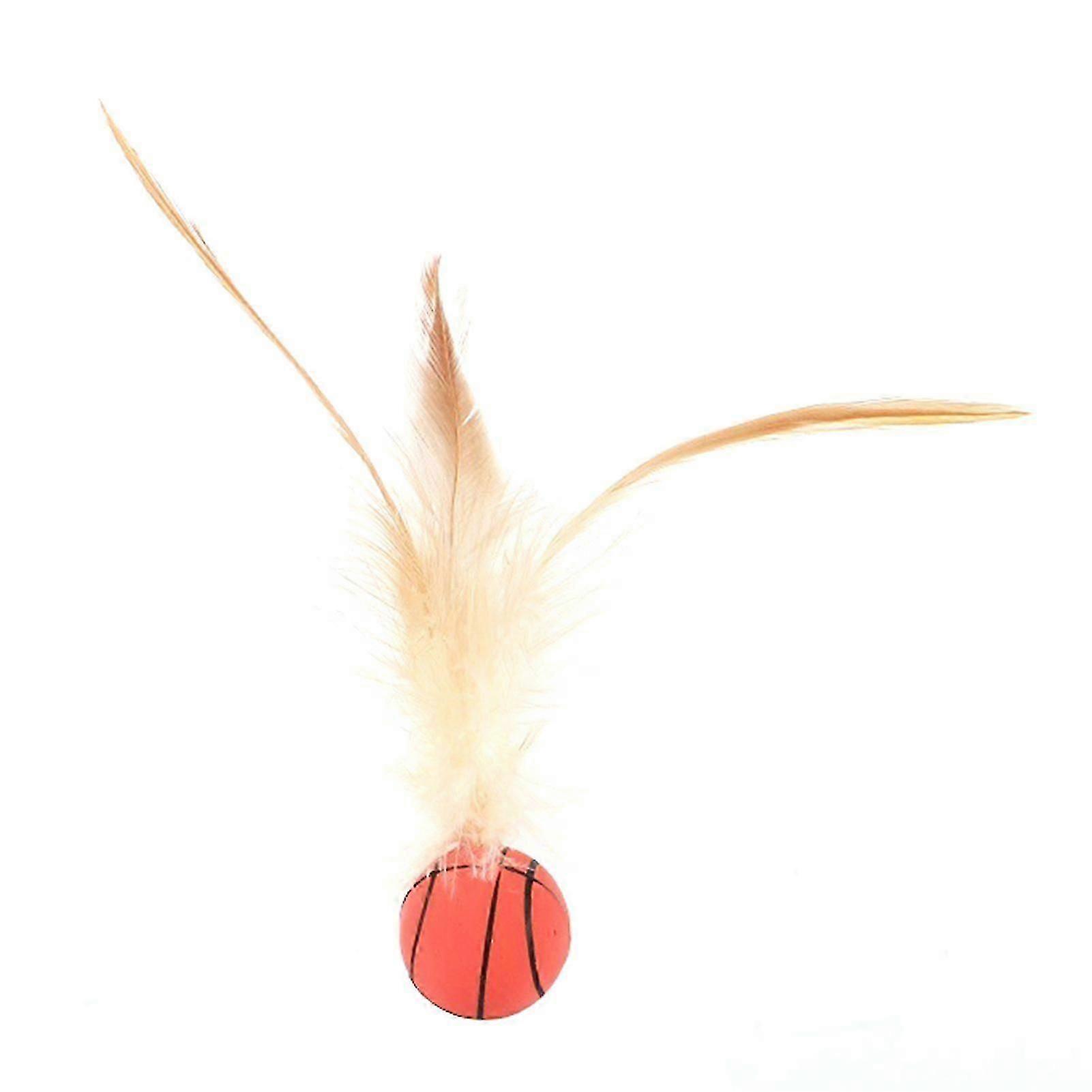 3pcs Interactive Feather-Ball Toy Set for Cat Bouncy Balls for Indoor Cat High Rebound Pet Flutter Balls